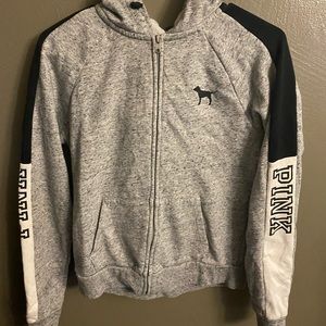 Brand PINK black, white, and grey jacket.